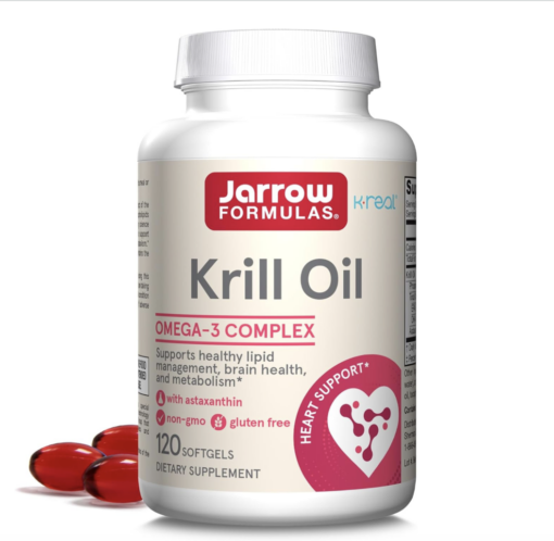 Jarrow 磷蝦油 Krill Oil 1200mg+蝦紅素(每份兩顆劑量）大瓶 120軟膠囊