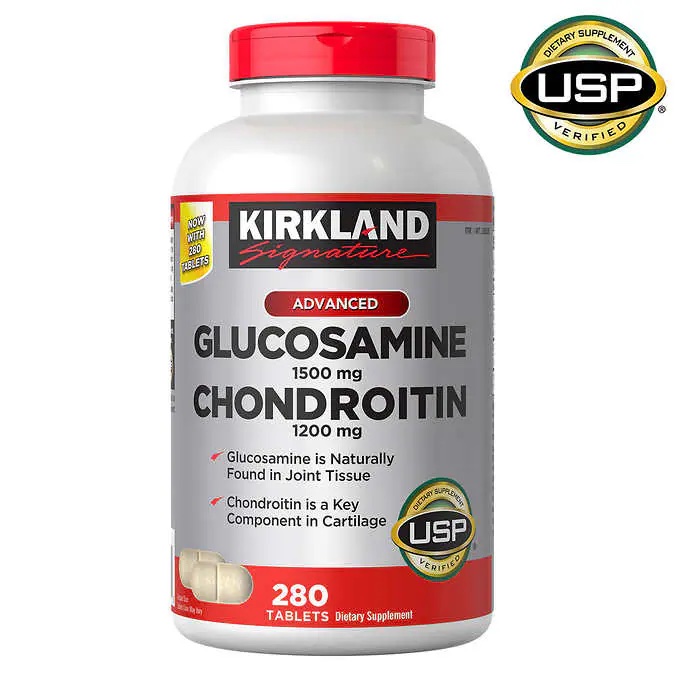 Kirkland Glucosamine & Chondroitin葡萄糖氨1500mg＋軟骨素1200mg 280錠(新大瓶裝）