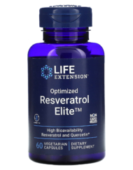 Life Extension Optimized Resveratrol Elite 優化白藜蘆醇222mg 添加專利生物槲皮素 60膠囊(素)