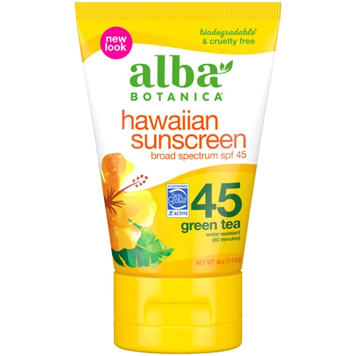 Alba Botanica Hawaiian Sunscreen Green Tea SPF 45 夏威夷綠茶防曬霜 4盎司 118ml