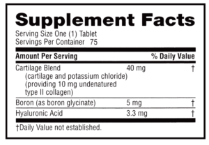 Schiff Move Free Ultra Triple Action, 75 Tablets Supplement Fact