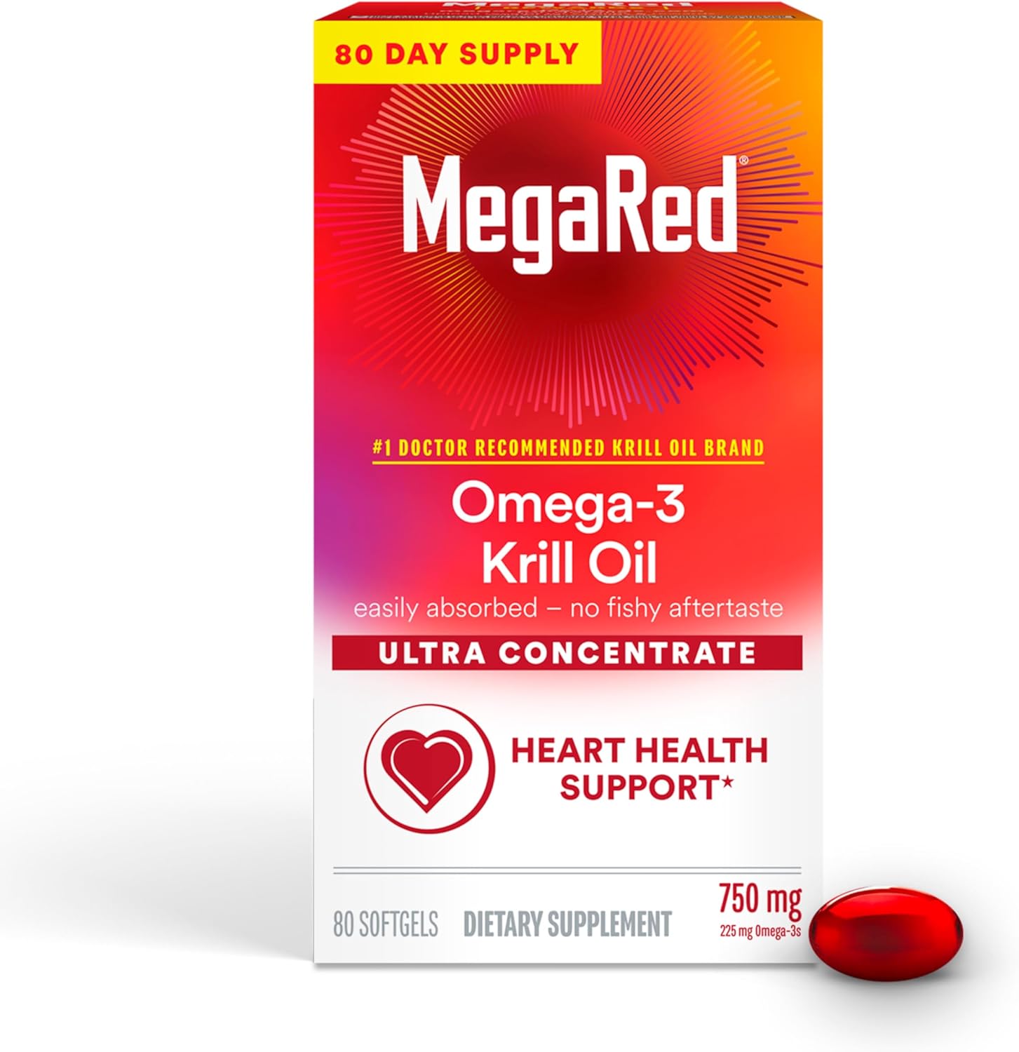 Schiff MegaRed 磷蝦油Omega-3 Krill Oil 750 mg 80膠囊