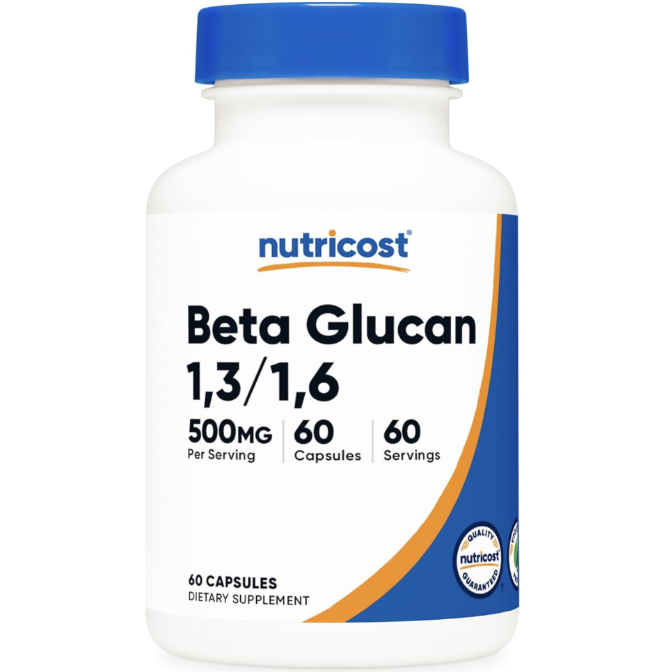Nutricost β-葡聚醣 1,3/1,6 D-Glucan 500mg 60素食膠囊