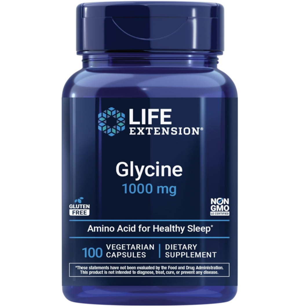 Life Extension 甘氨酸 Glycine 1000 微克 100 粒素食膠囊(助眠氨基酸）